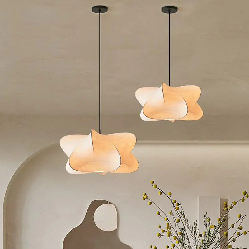 Japanese Silk Wabi Sabi Pendant Light