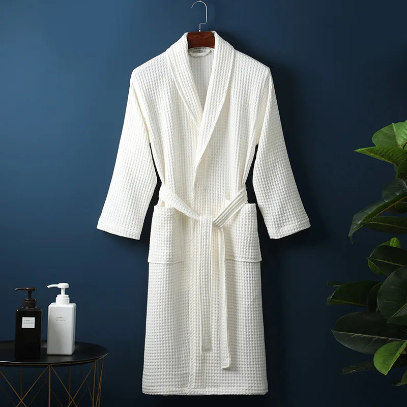 Unisex Waffle Bathrobe – Lightweight & Breathable