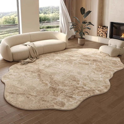 Irregular Plush Washable Rug for Bedroom and Living Room