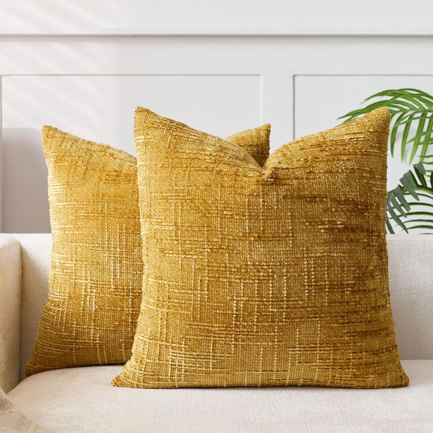 Chenille Throw Pillow Cover Bamboo Texture Solid Color
