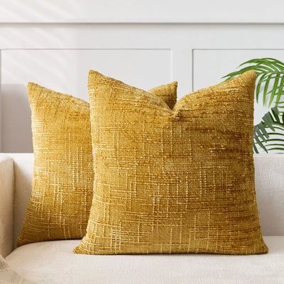 Chenille Throw Pillow Cover Bamboo Texture Solid Color