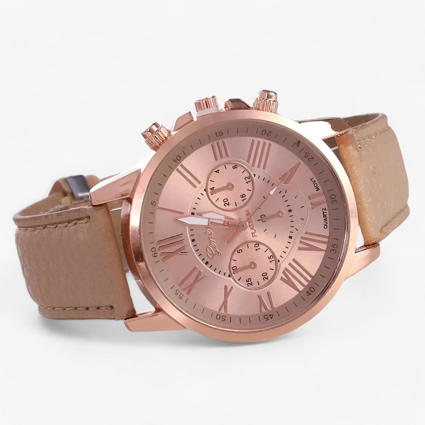 Camille Womens Waterproof Leather Strap Watch 42mm