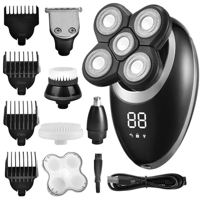 Waterproof Electric Men’s Shaver with 5 Heads