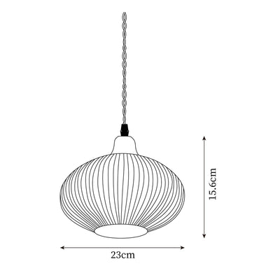 Rustic Ceramic Pendant Light with Oak Accent