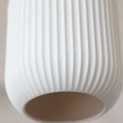 Rustic Ceramic Pendant Light with Oak Accent