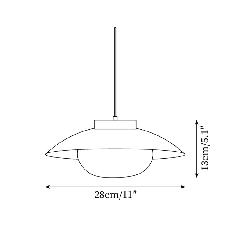 Modern Metal Pendant Light with Wood Accent