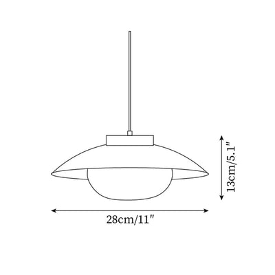 Modern Metal Pendant Light with Wood Accent