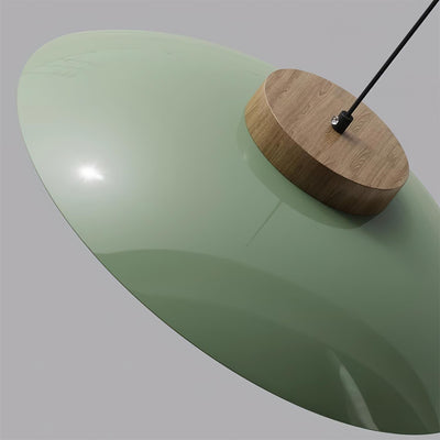 Modern Metal Pendant Light with Wood Accent