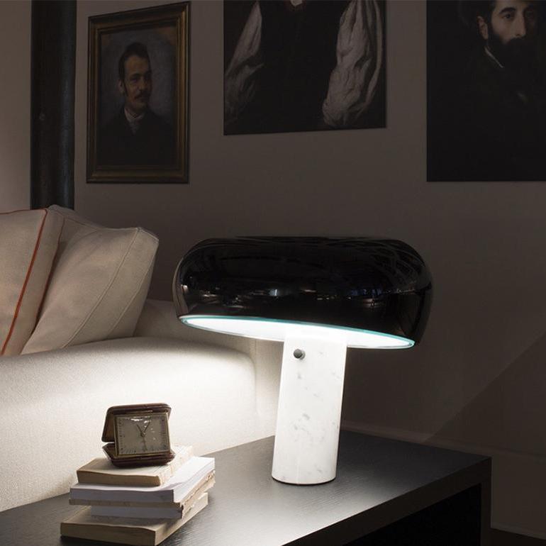 Art Marble Table Lamp with Italian Carrara Base