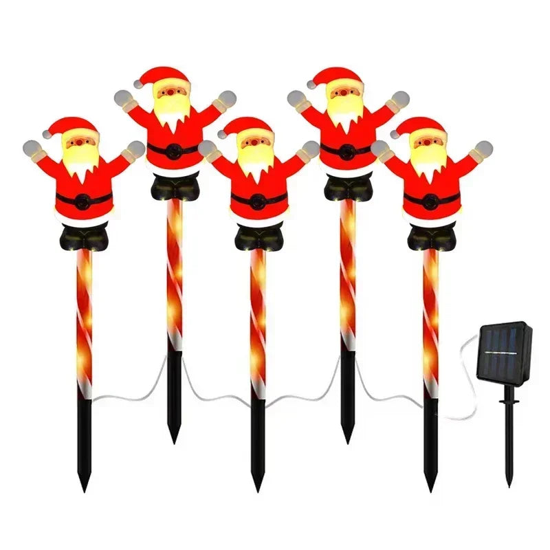 Solar-Powered Waterproof Santa Garden Lights
