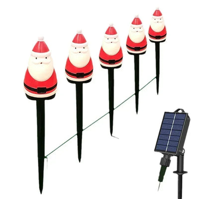 Solar-Powered Waterproof Santa Garden Lights