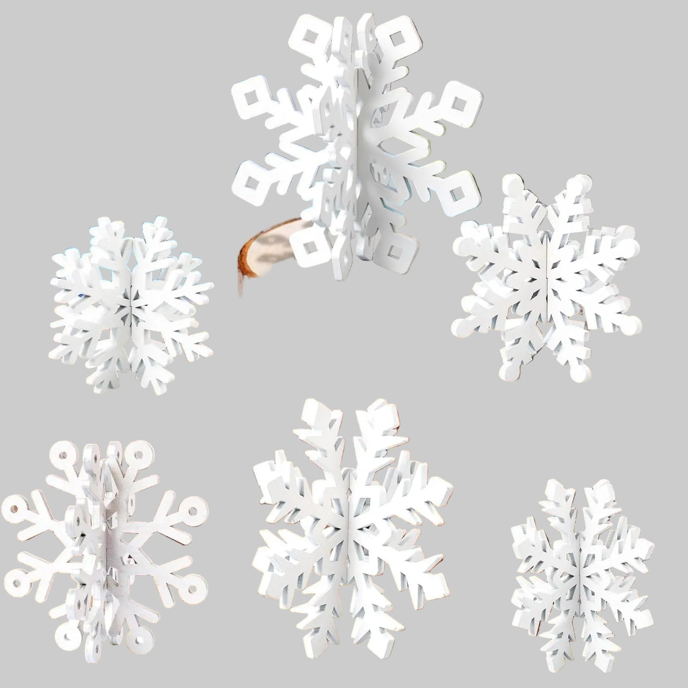 Wooden Christmas Snowflake Table Décor Set