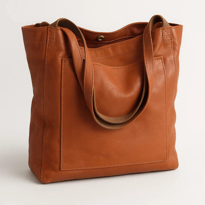 Vegan Leather Shoulder Bag with Zipper Closure