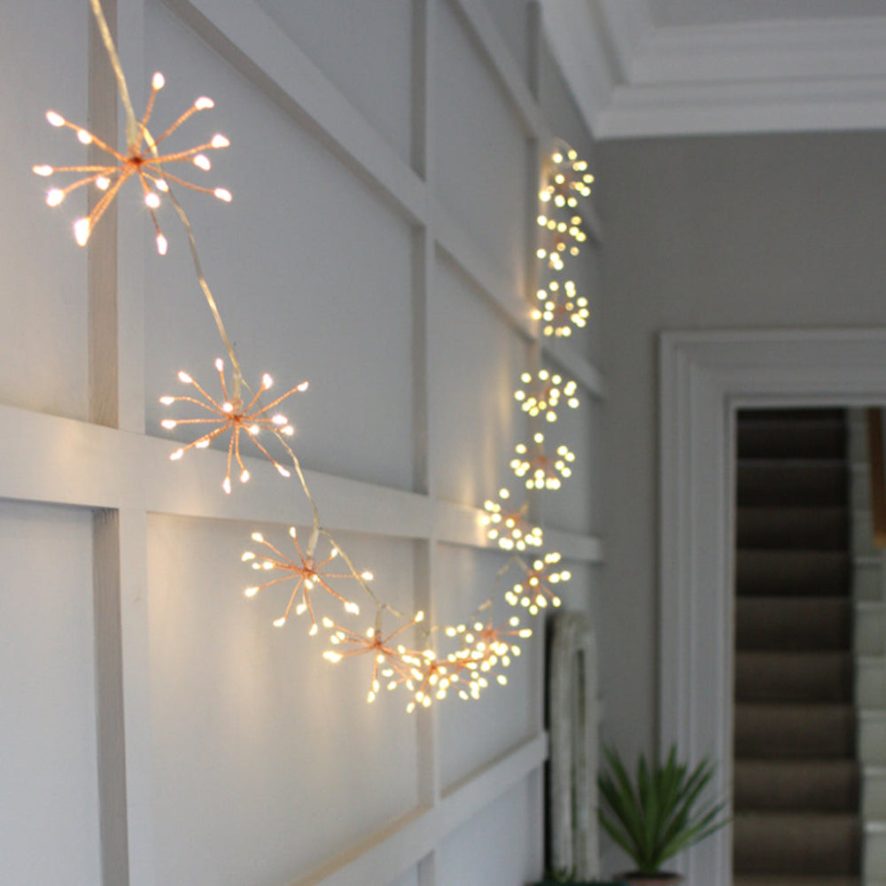 Copper Starburst Fairy String Lights Indoor Outdoor