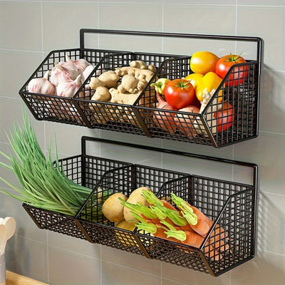 Wall-Mounted Wire Kitchen Storage Basket
