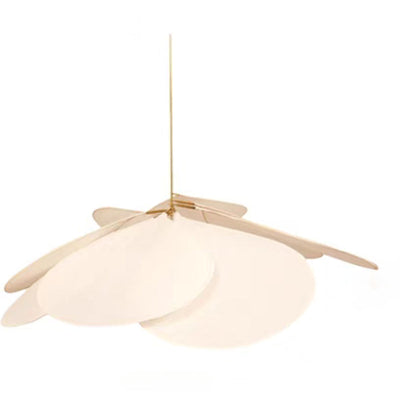 Floral Pendant Light with Warm Fabric Shade
