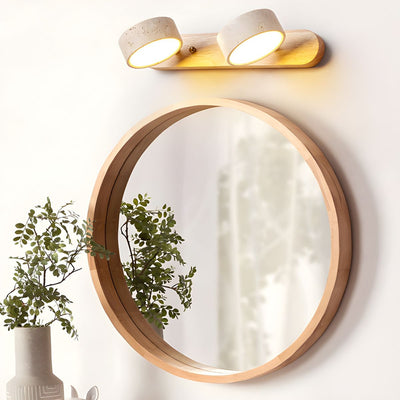 Travertine Stone Dual LED Wall Light Fixture