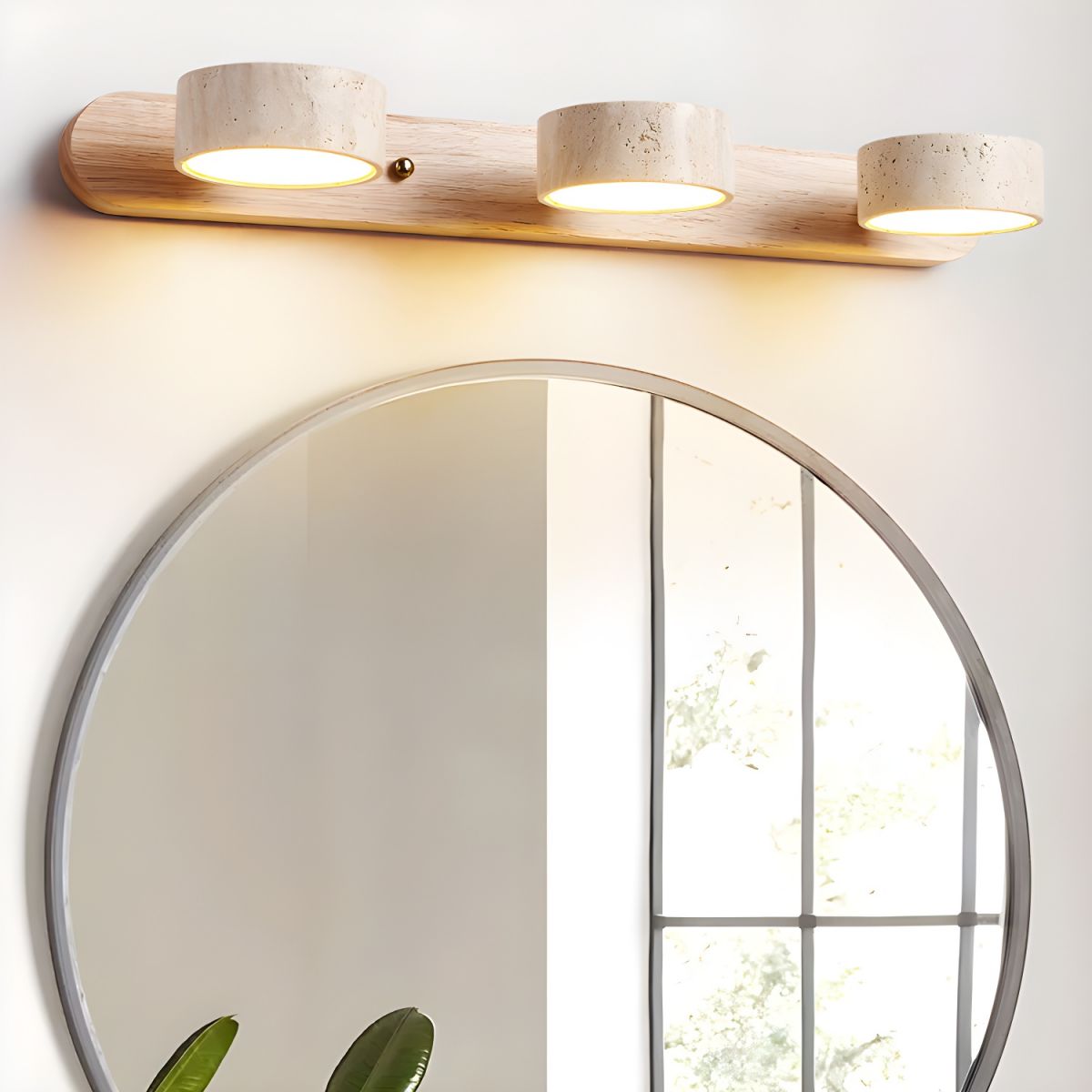 Travertine Stone Dual LED Wall Light Fixture