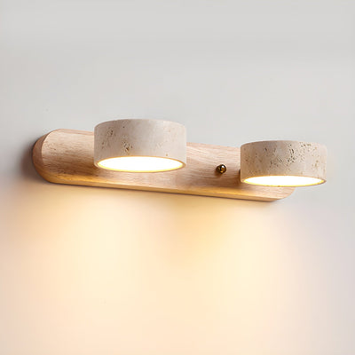 Travertine Stone Dual LED Wall Light Fixture