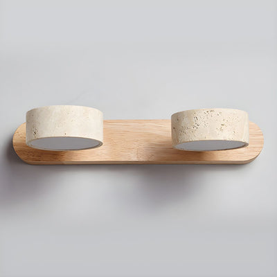 Travertine Stone Dual LED Wall Light Fixture