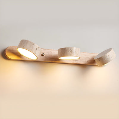 Travertine Stone Dual LED Wall Light Fixture