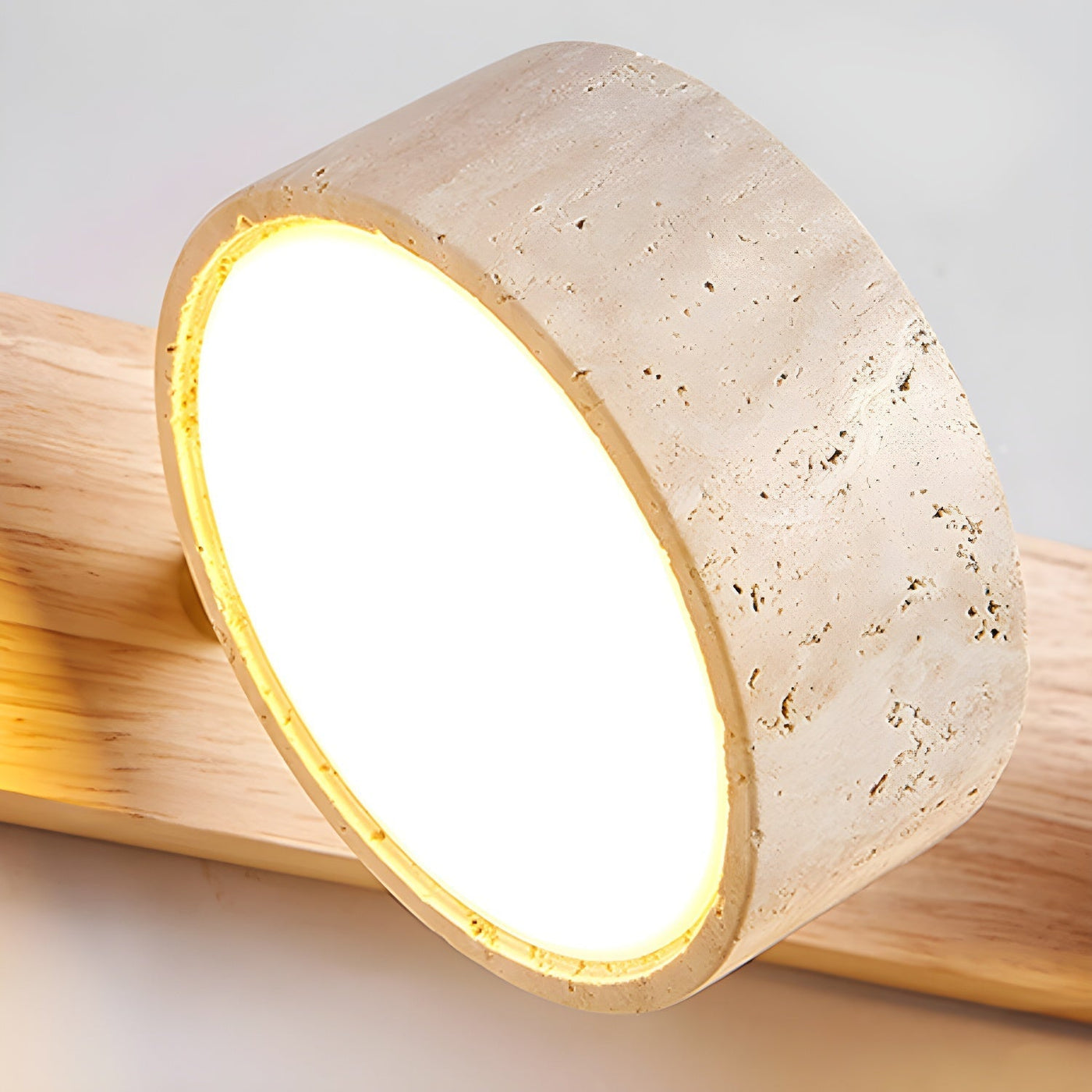 Travertine Stone Dual LED Wall Light Fixture