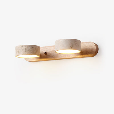 Travertine Stone Dual LED Wall Light Fixture