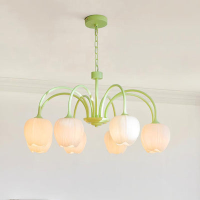 Tulip Matcha LED Chandelier Light Fixture
