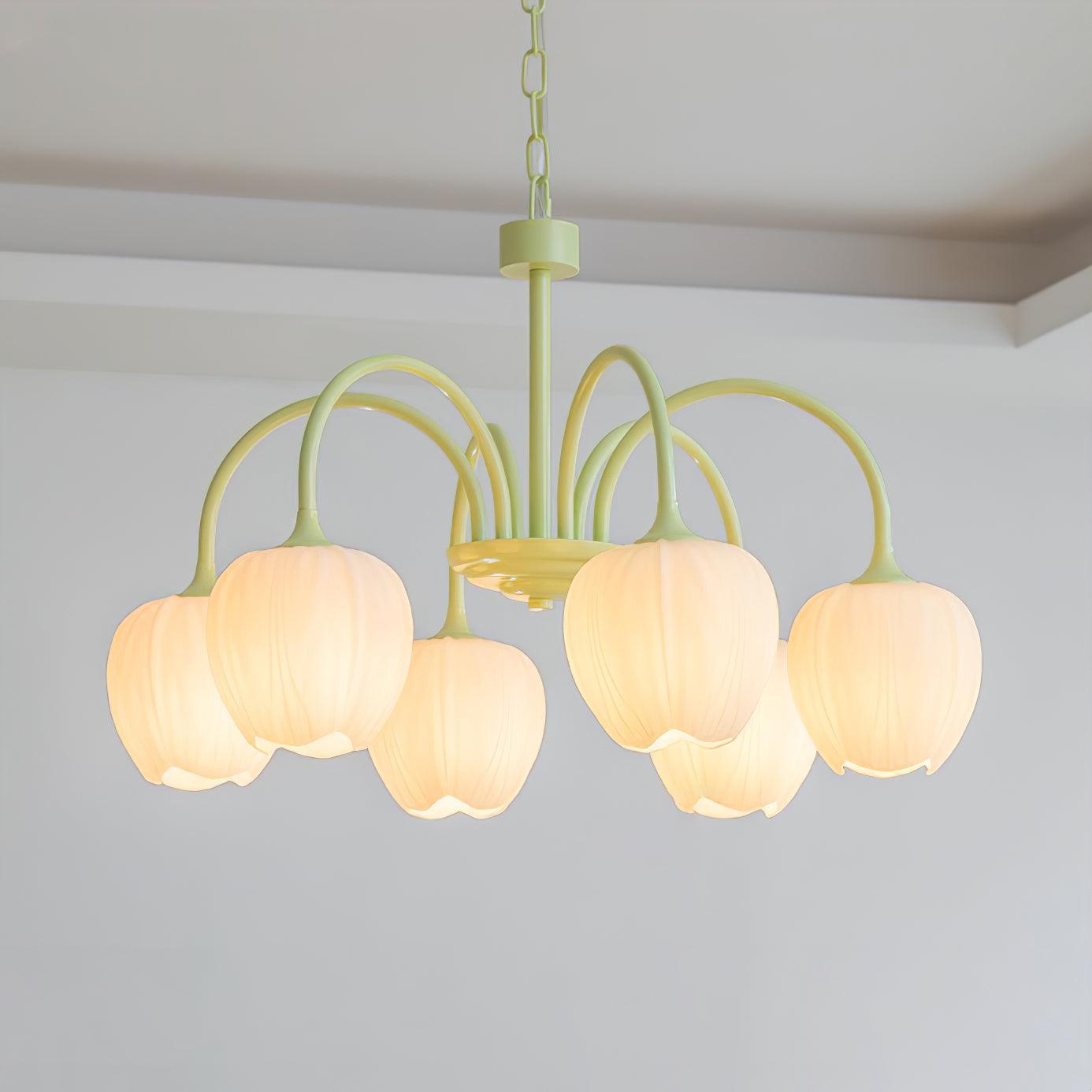 Tulip Matcha LED Chandelier Light Fixture