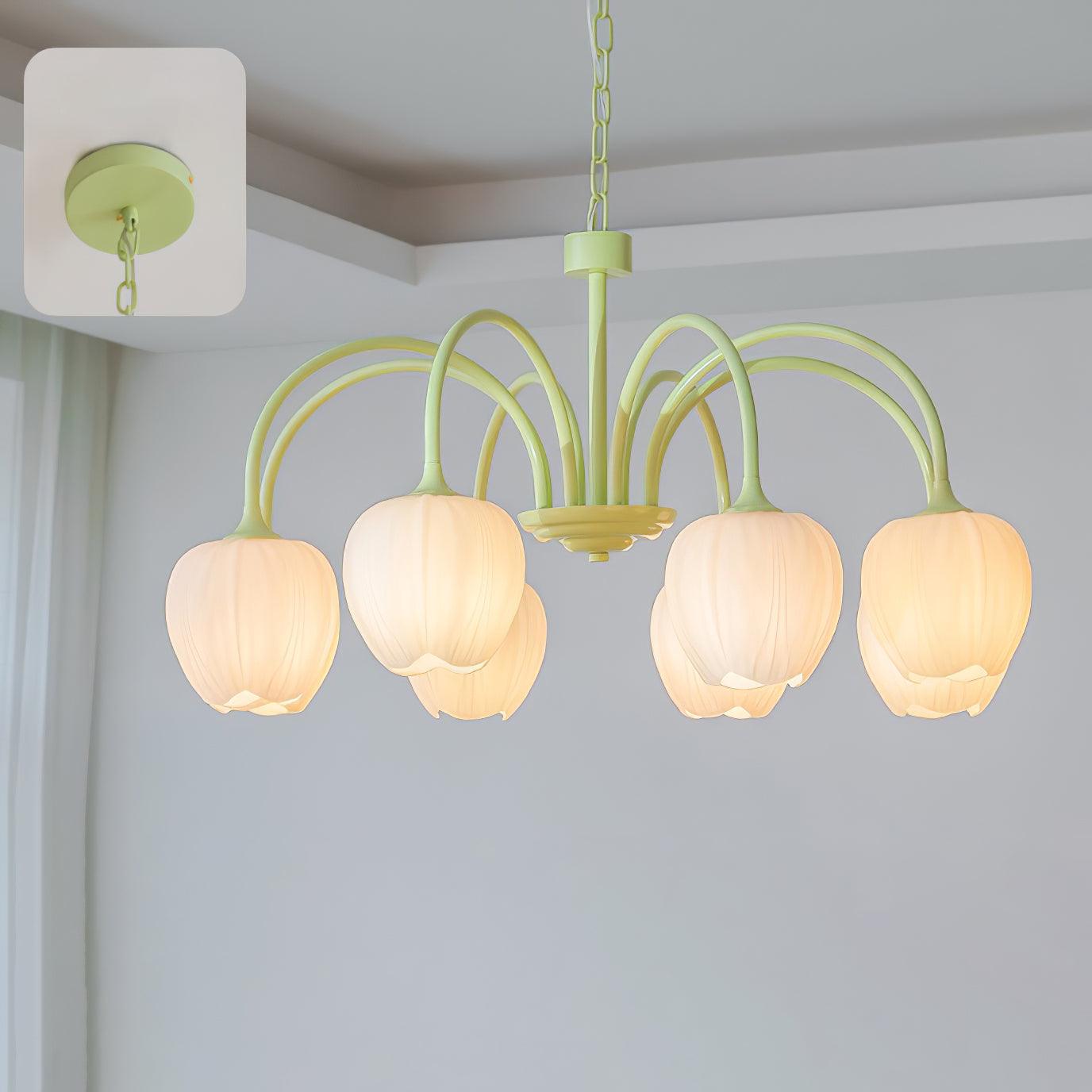 Tulip Matcha LED Chandelier Light Fixture