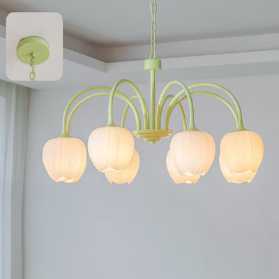 Tulip Matcha LED Chandelier Light Fixture