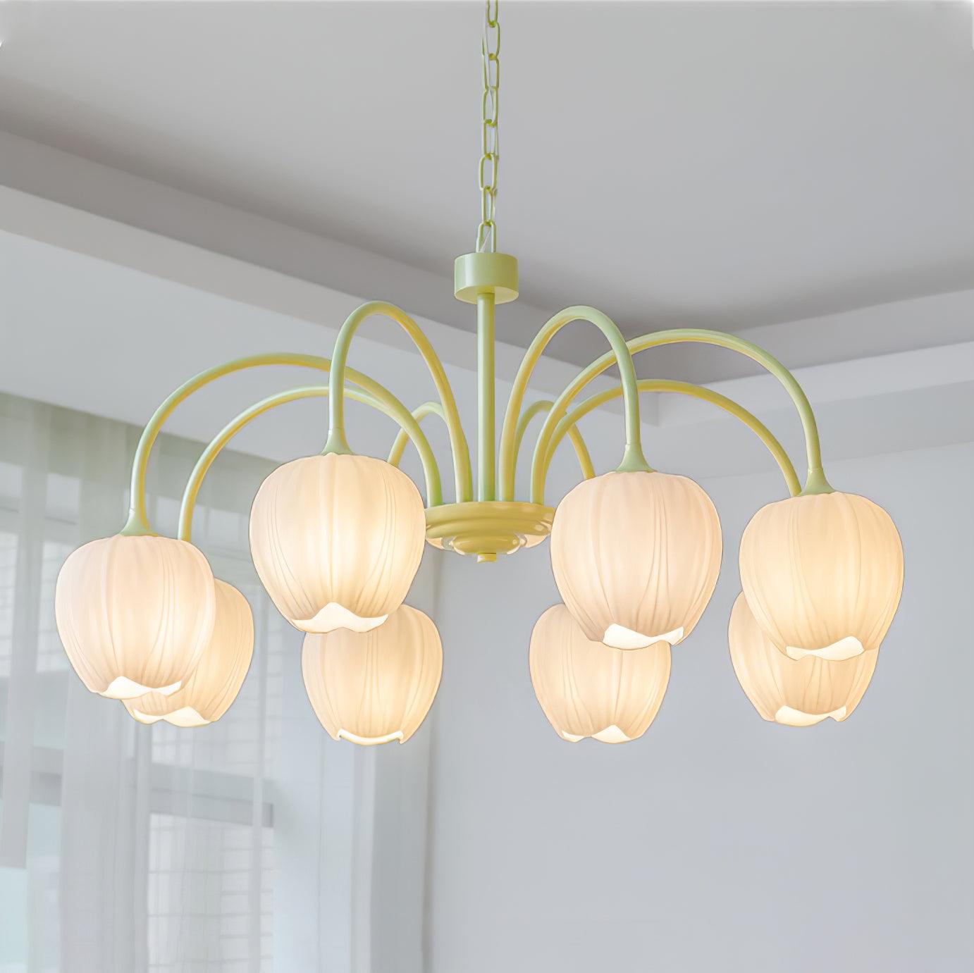 Tulip Matcha LED Chandelier Light Fixture