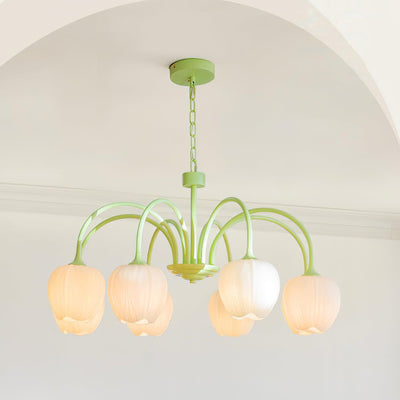 Tulip Matcha LED Chandelier Light Fixture
