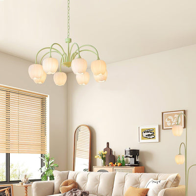 Tulip Matcha LED Chandelier Light Fixture