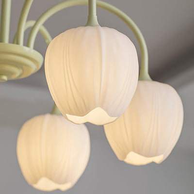 Tulip Matcha LED Chandelier Light Fixture
