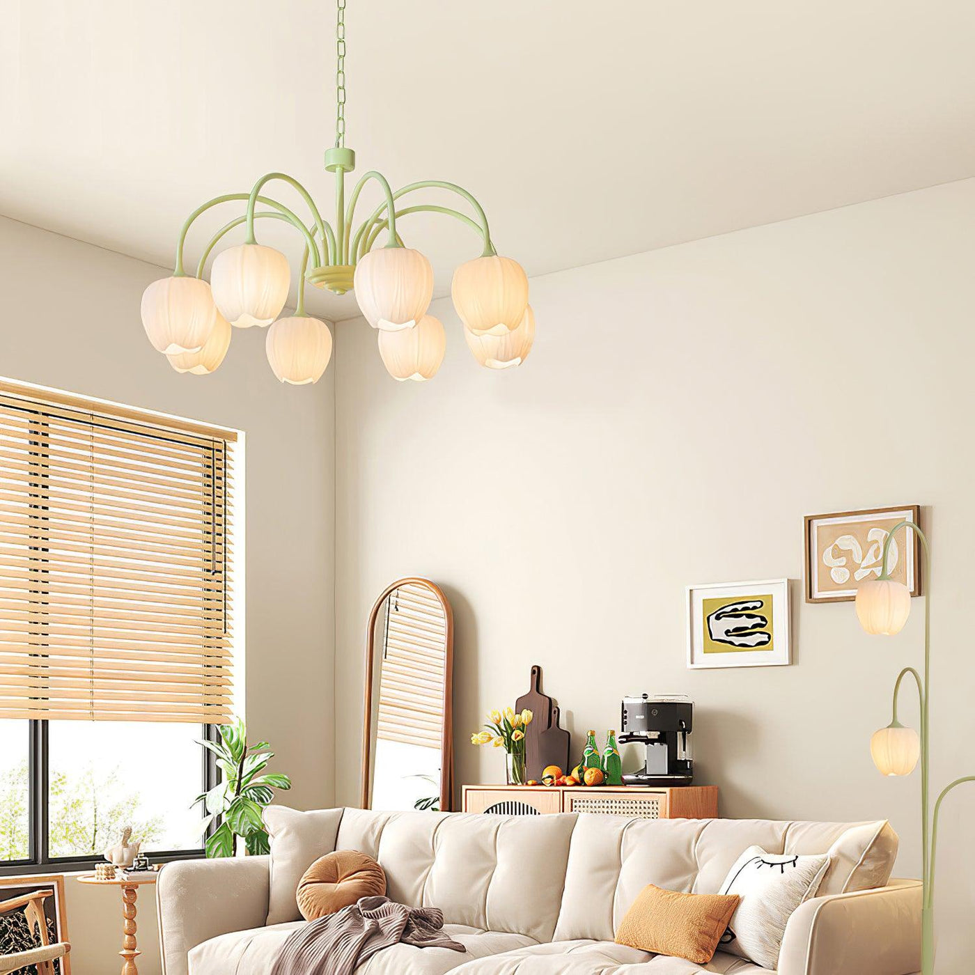 Tulip Matcha LED Chandelier Light Fixture