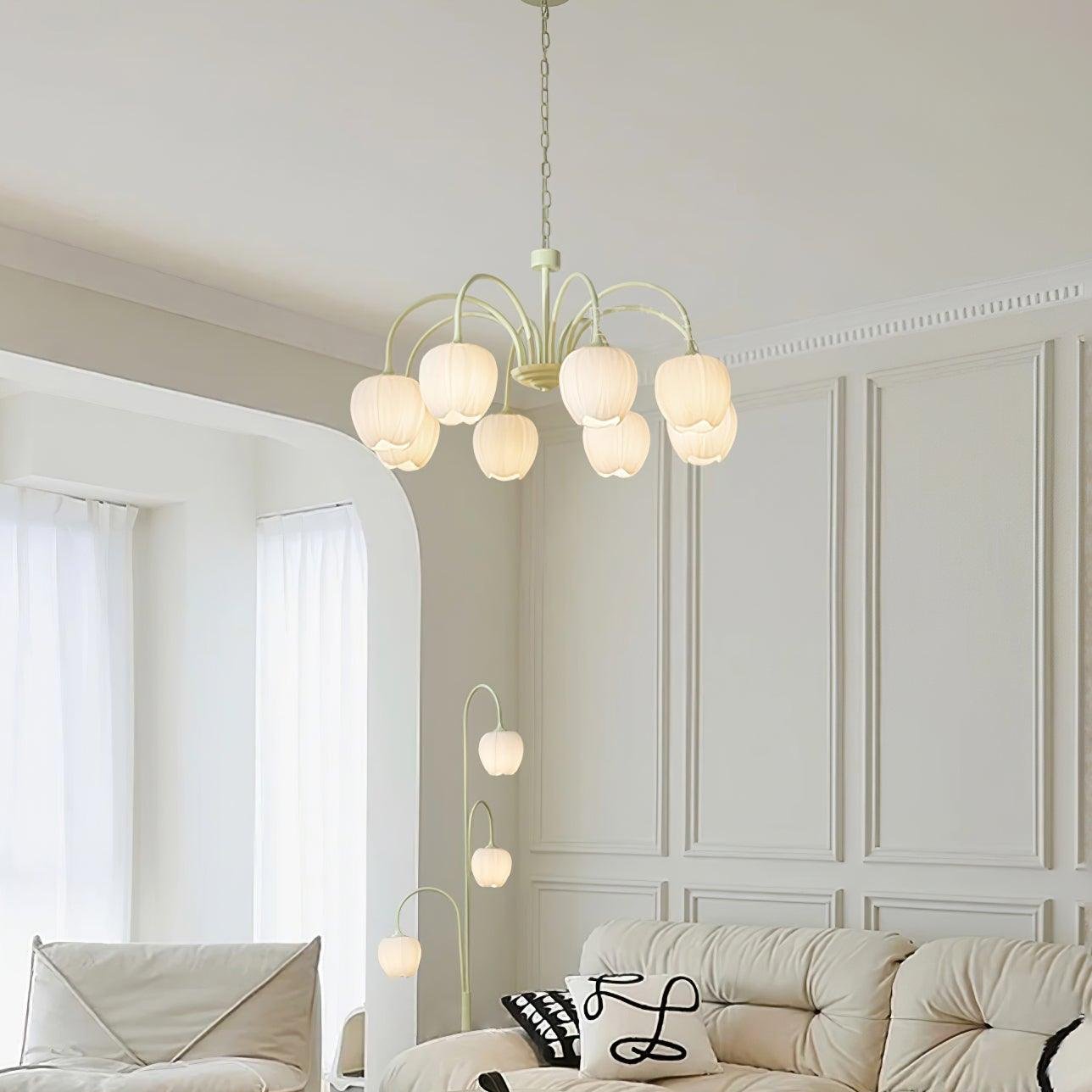 Tulip Matcha LED Chandelier Light Fixture