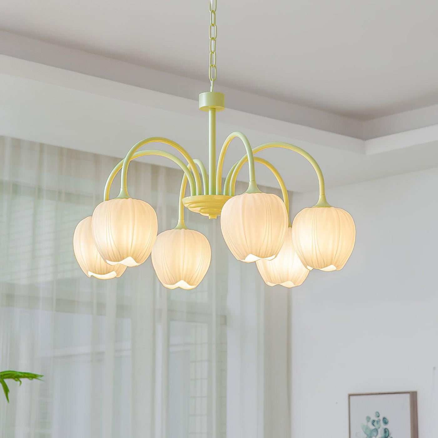 Tulip Matcha LED Chandelier Light Fixture