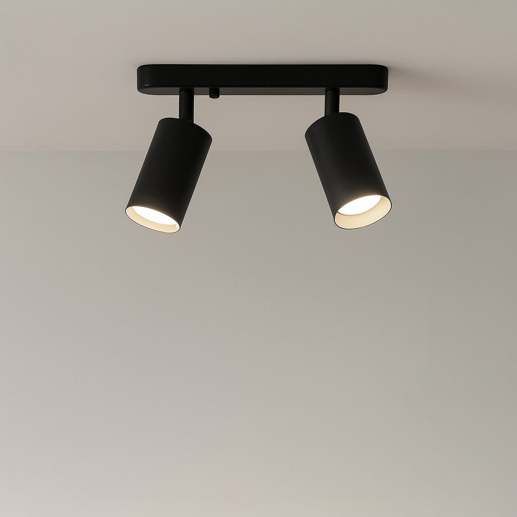 TwinGlow Rotating Ceiling Lamp – Adjustable 2-Head Modern Spotlight