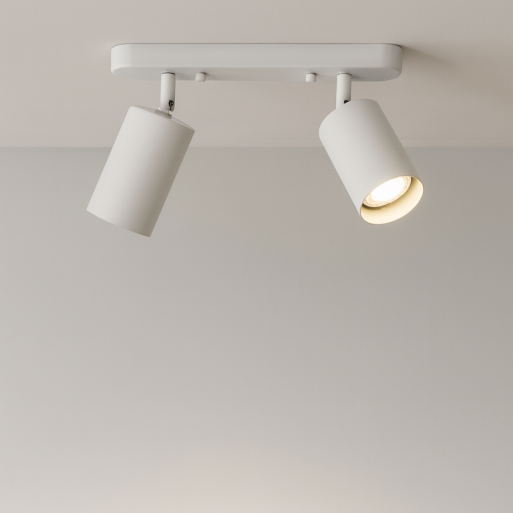 TwinGlow Rotating Ceiling Lamp – Adjustable 2-Head Modern Spotlight