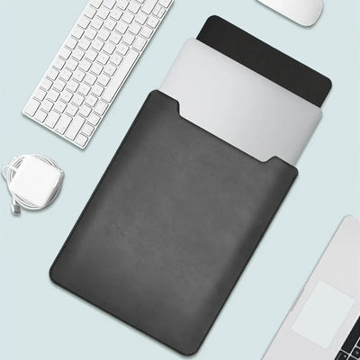 Ultra-Slim PU Leather Laptop Sleeve (13–15 inch) – Water-Resistant & Multifunctional