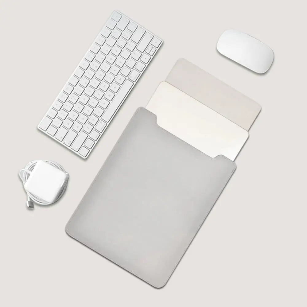Ultra-Slim PU Leather Laptop Sleeve (13–15 inch) – Water-Resistant & Multifunctional