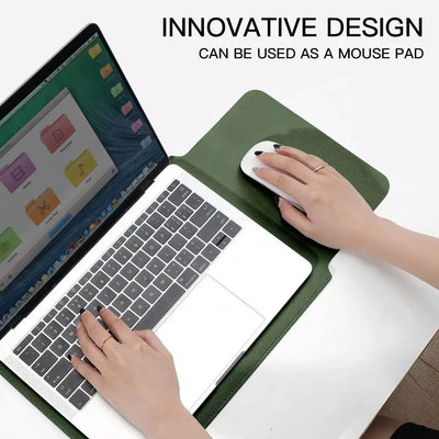 Ultra-Slim PU Leather Laptop Sleeve (13–15 inch) – Water-Resistant & Multifunctional