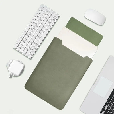 Ultra-Slim PU Leather Laptop Sleeve (13–15 inch) – Water-Resistant & Multifunctional