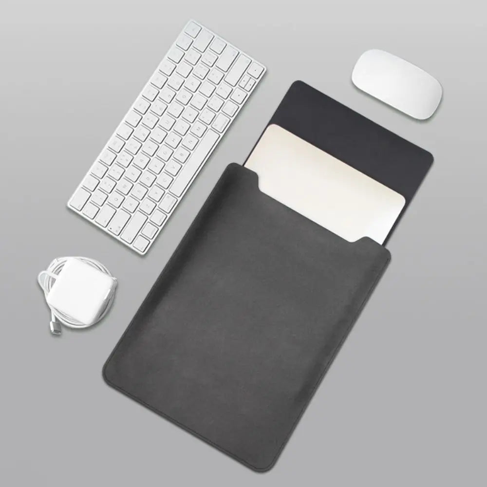 Ultra-Slim PU Leather Laptop Sleeve (13–15 inch) – Water-Resistant & Multifunctional