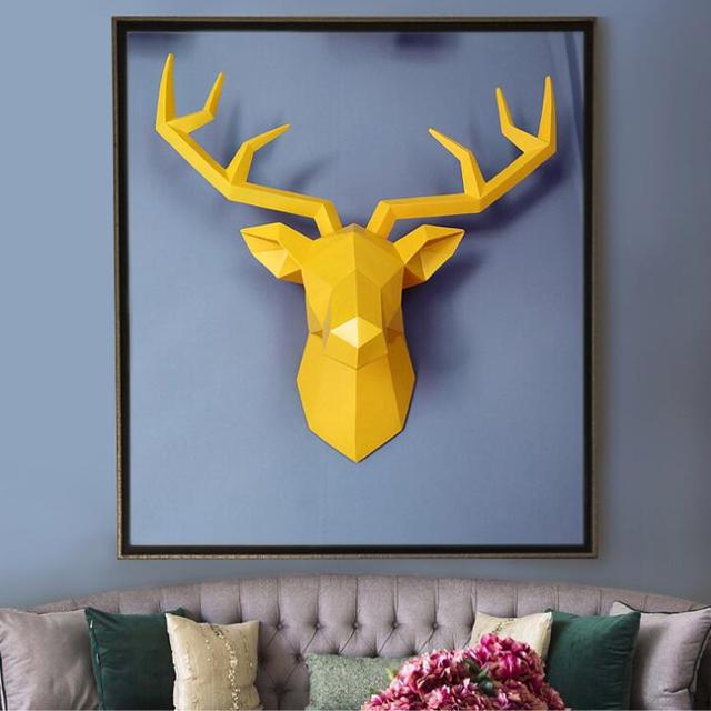 Large Nordic Deer Head 3D Wall Decor