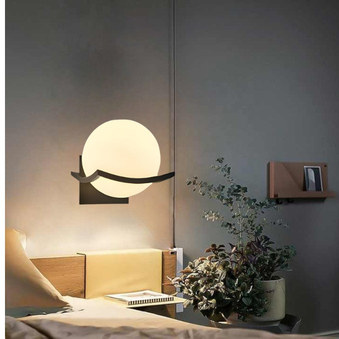 Modern LED Wall Lamp with Glass Panel