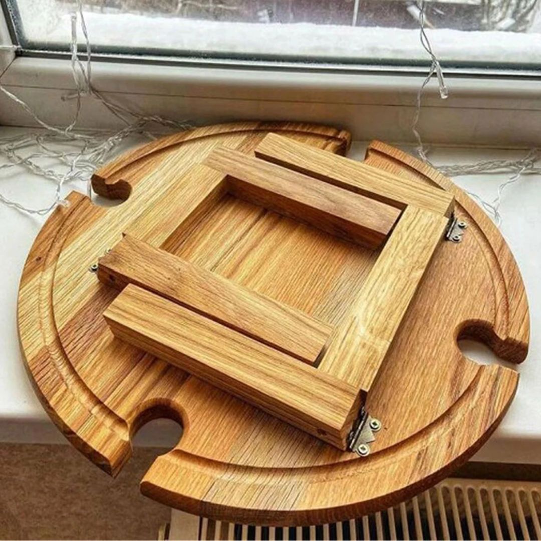 Portable Picnic Cheese Board with Wine Rack