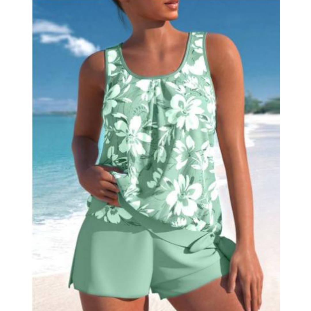 Women’s Two-Piece Tankini Set for Beach and Pool
