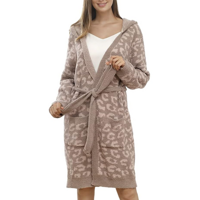Women’s Leopard Print Spa Bathrobe – Lightweight